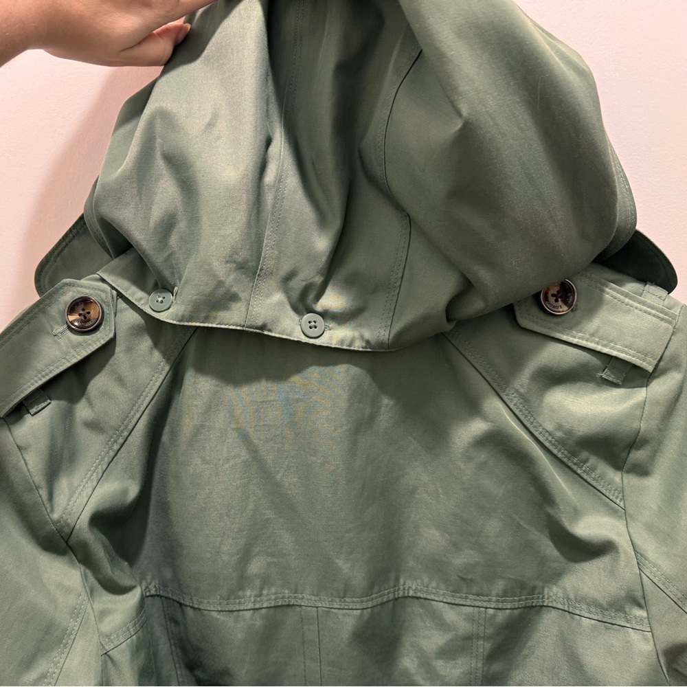 London Fog Women's Mint Green Double Lapel Single Breasted Trench Coat - Picture 6 of 6